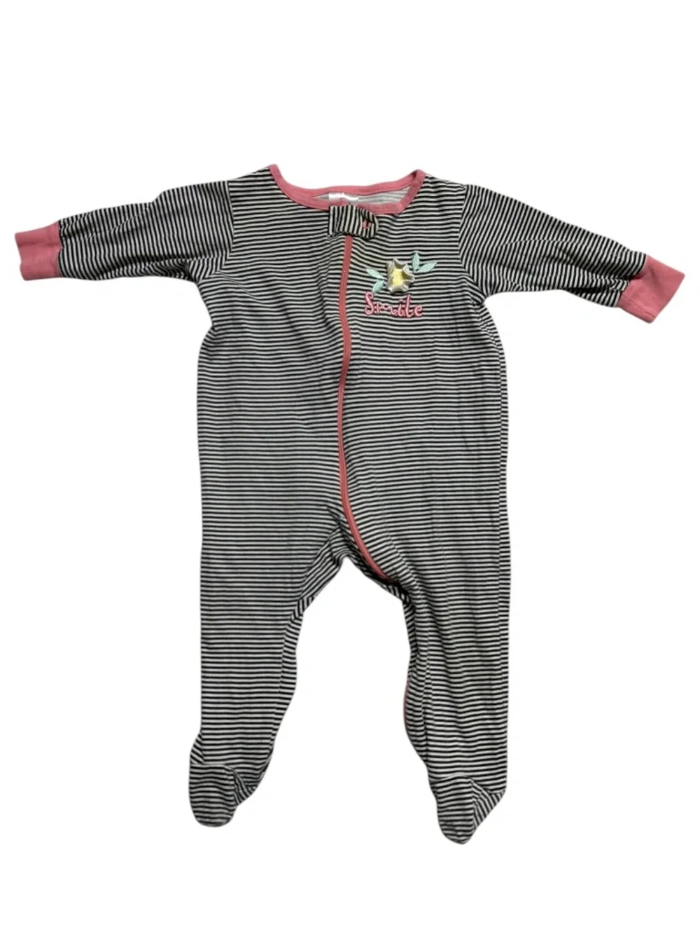 Gerber Baby Girl Cute Striped Footie Pajamas Size 3-6 Months